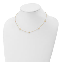 14K Open Stars 16 inch Necklace Plus 2 inch Extension