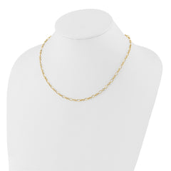 14k Polished 3mm Fancy Oval and Round Link 18 inch Necklace