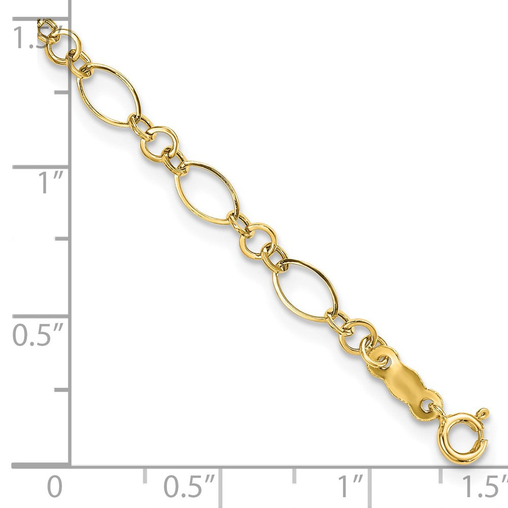14k Polished 3mm Fancy Oval and Round Link 7.25 inch Bracelet