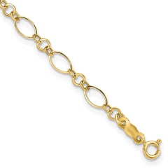 14k Polished 3mm Fancy Oval and Round Link 7.25 inch Bracelet