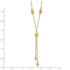 14k Diamond-cut Bead 16 inch Lariat Necklace Plus 2 inch Extension