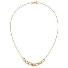 14k Polished and Textured Fancy Link Necklace