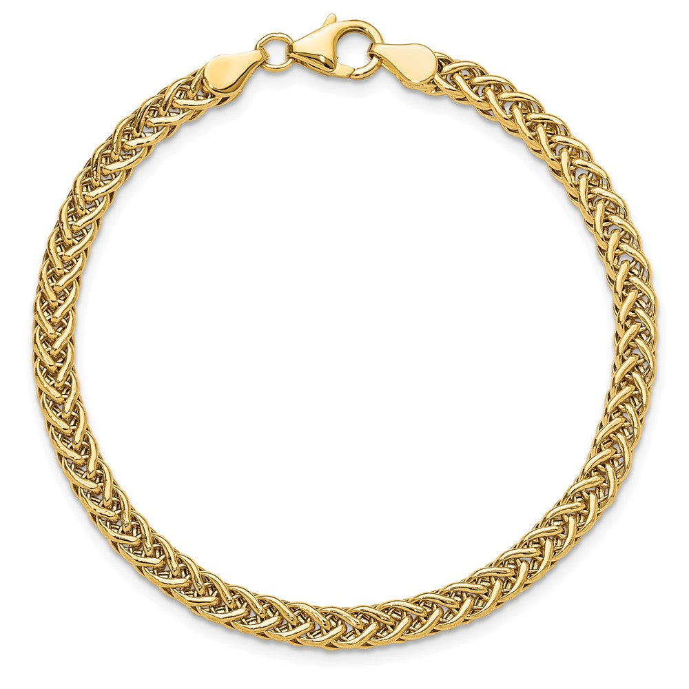 14k Polished 4.3mm Fancy Braided Link 7.5 inch Bracelet