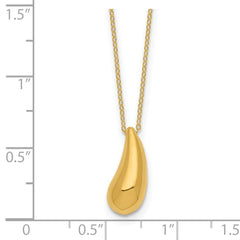 14k Polished Puffed Teardrop 18in Necklace