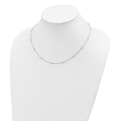 14k Polished Diamond-cut Tiny Puffed Circles 15-Station 18 inch Necklace