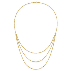 14k Polished Triple Strand Necklace