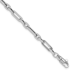 14k White Gold Polished Fancy Link Bracelet