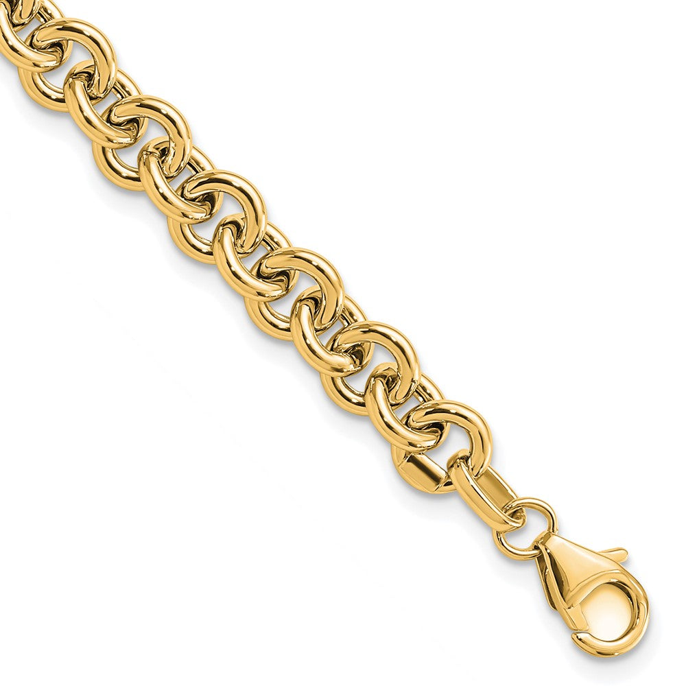 14k Polished Fancy 6.5mm Rolo Link Bracelet