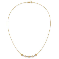 14k Two-tone Diamond-cut Beads & Knots Necklace