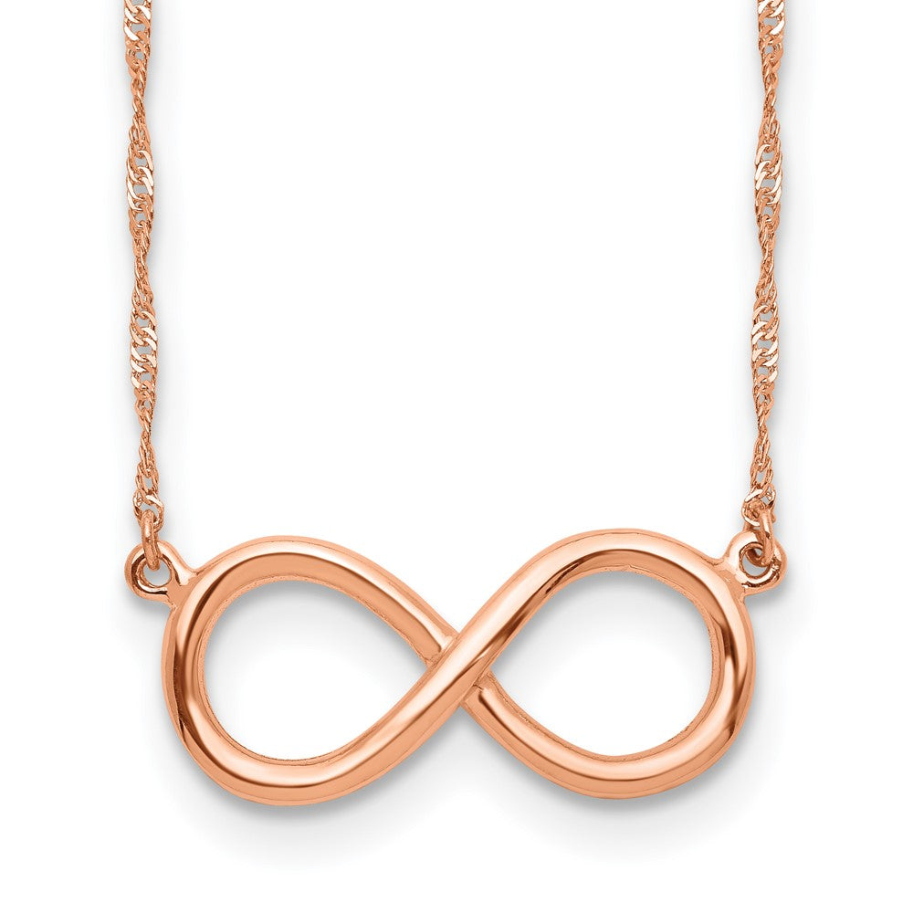 14K Rose Gold Polished Infinity Symbol 16.5 inch Necklace