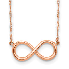 14K Rose Gold Polished Infinity Symbol 16.5 inch Necklace