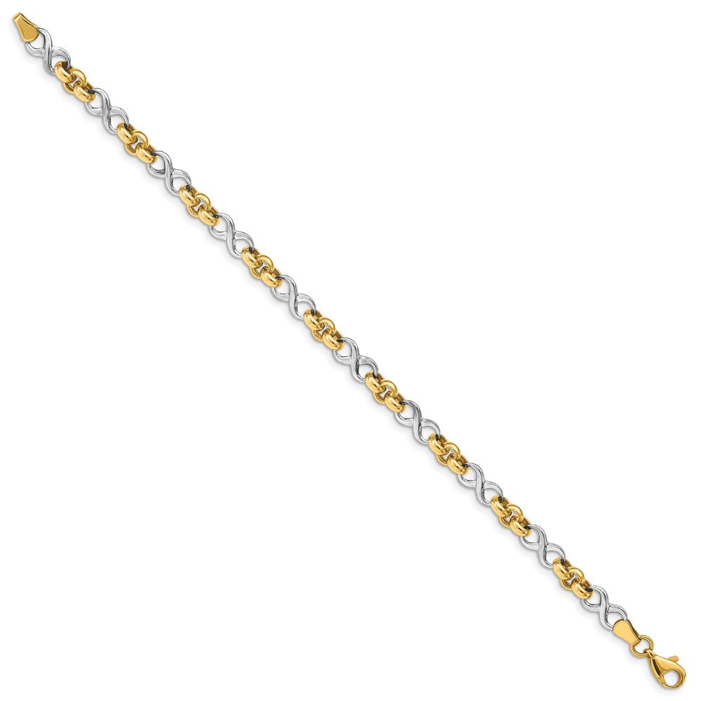 14K Two-Tone Infinity Bracelet