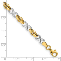 14K Two-Tone Infinity Bracelet