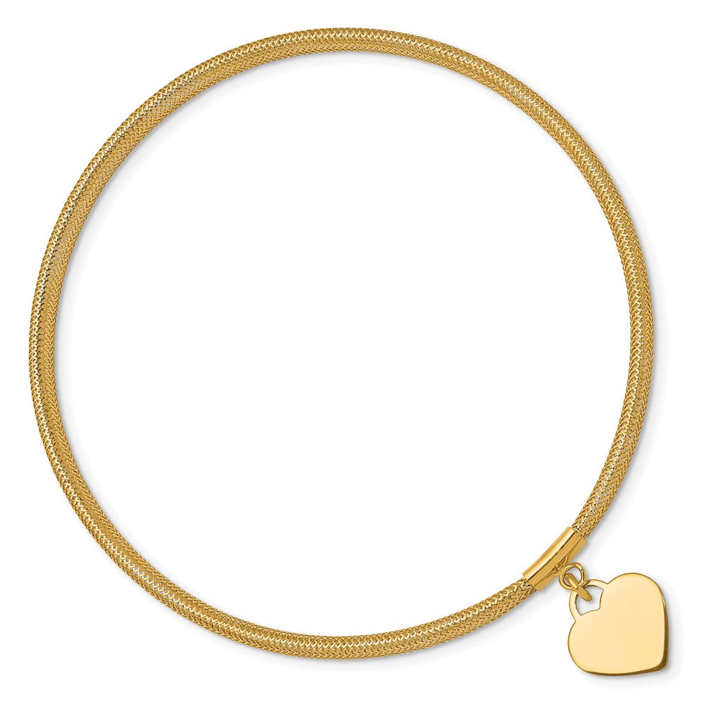 14K Heart Stretch Mesh Bracelet