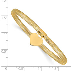 14K Heart Stretch Mesh Bracelet