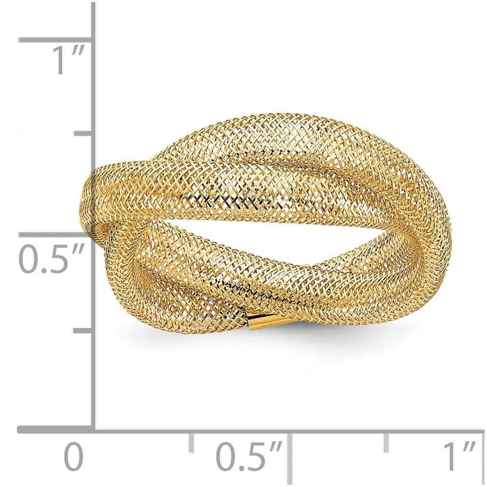 14K Gold Twisted Woven Mesh Stretch Ring