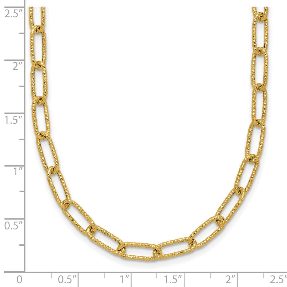 14K Textured Open Link Necklace