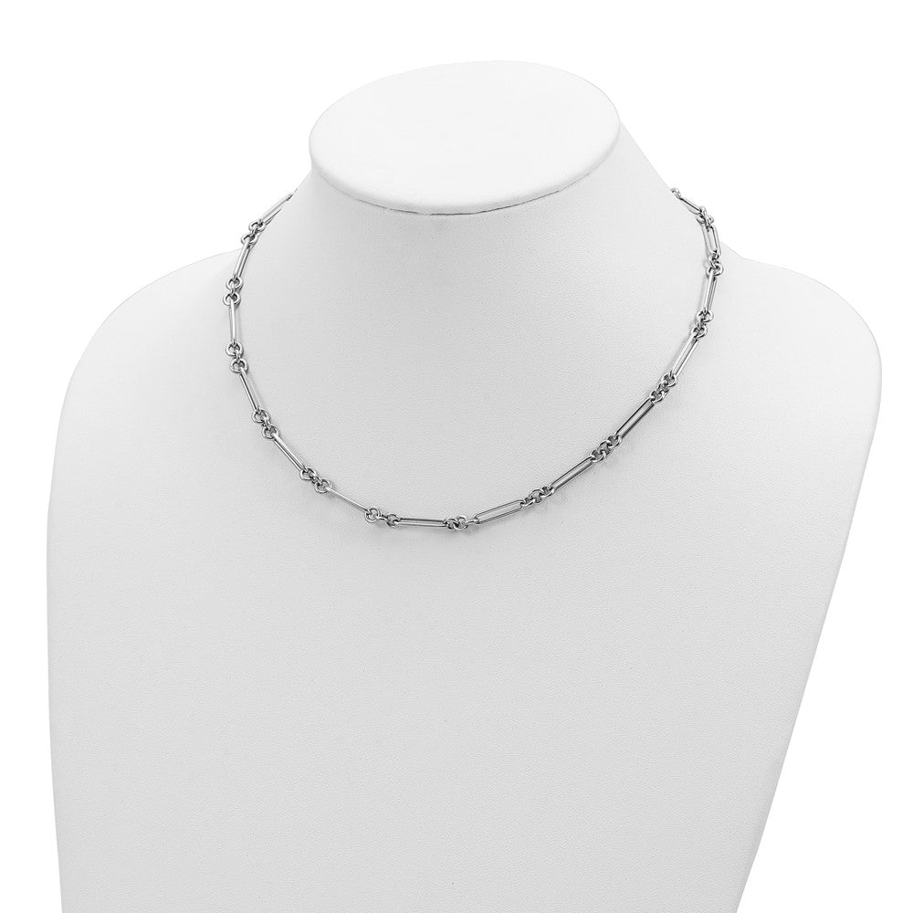 14k White Gold Polished Fancy Link Necklace