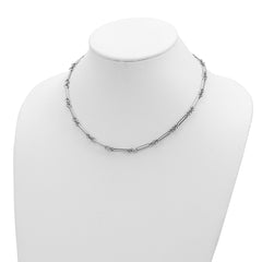 14k White Gold Polished Fancy Link Necklace