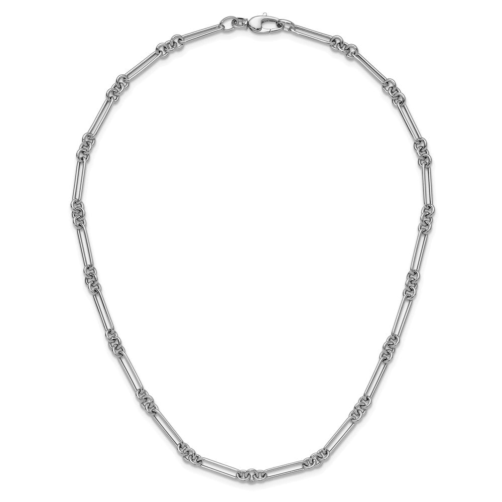 14k White Gold Polished Fancy Link Necklace