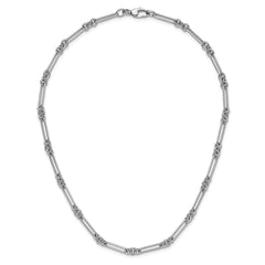 14k White Gold Polished Fancy Link Necklace