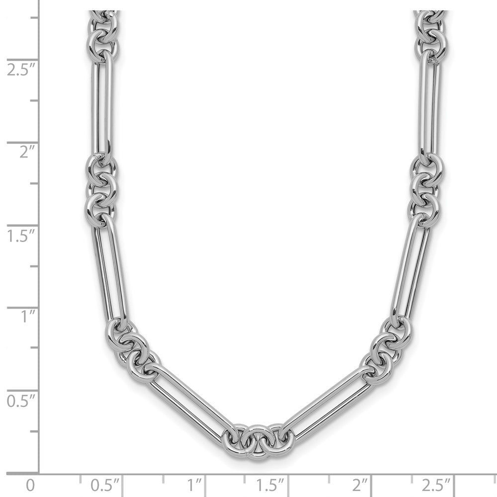 14k White Gold Polished Fancy Link Necklace