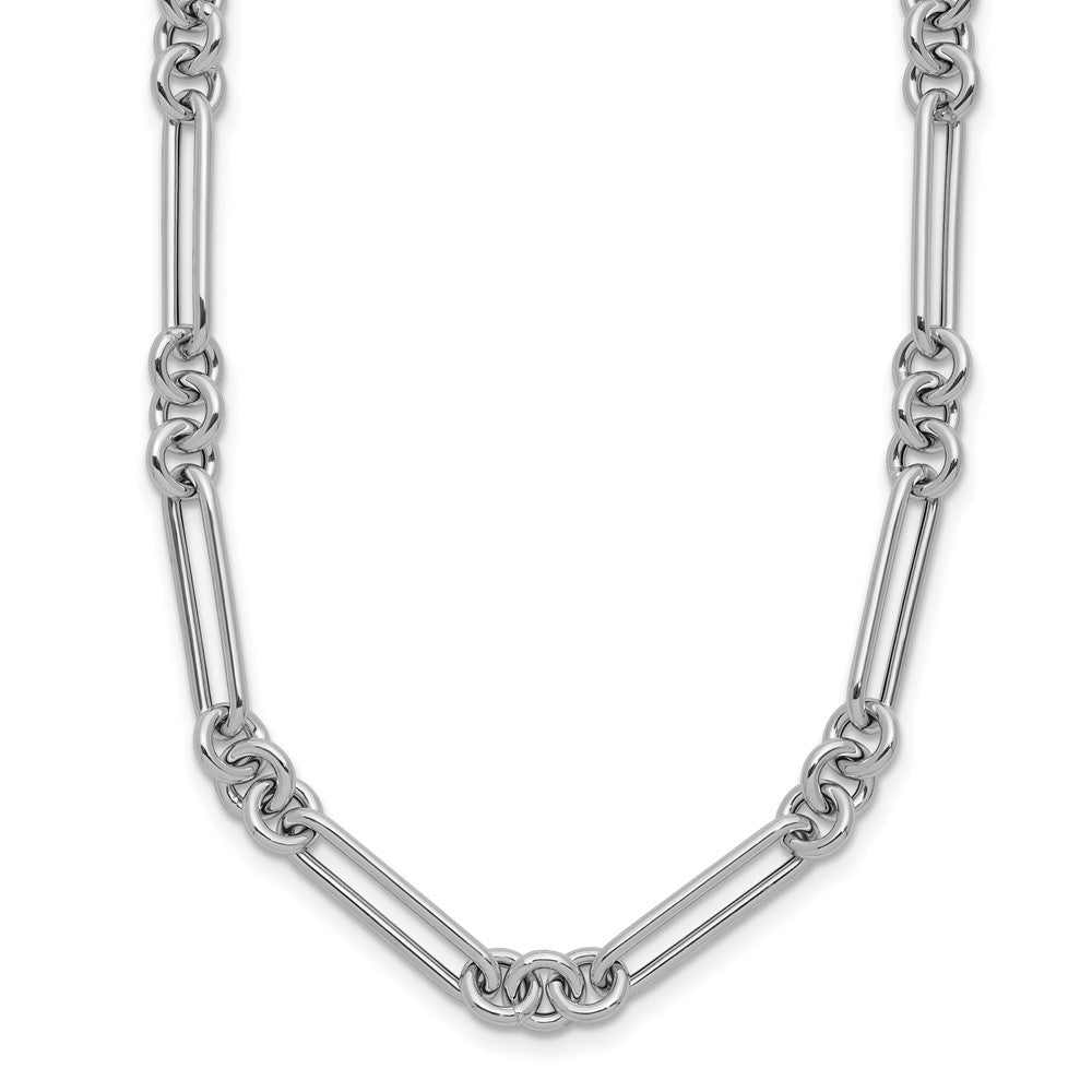 14k White Gold Polished Fancy Link Necklace