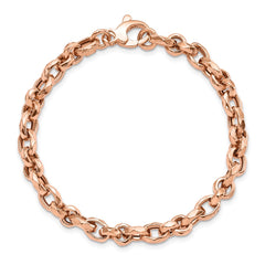 14K Rose Gold Polished Fancy Link Bracelet