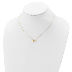 14k Polished Puffed Heart Pendant 16.5 inch Necklace