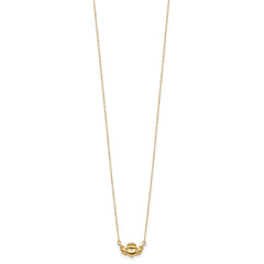 14K Polished Claddagh 17 inch Necklace
