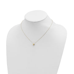 14k Polished Puffed Star Pendant 16.5 inch Necklace