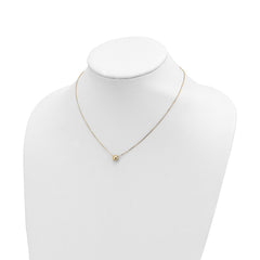 14k Polished Puffed Sun 16.5 inch Necklace