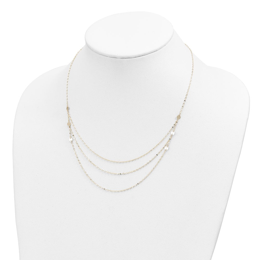 14K Triple Layer Polished Circles Fancy Necklace