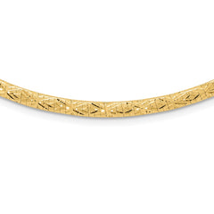 14k Flat 4mm Fancy Diamond-cut Reversible to High Polished 17.25 inch Omega Necklace
