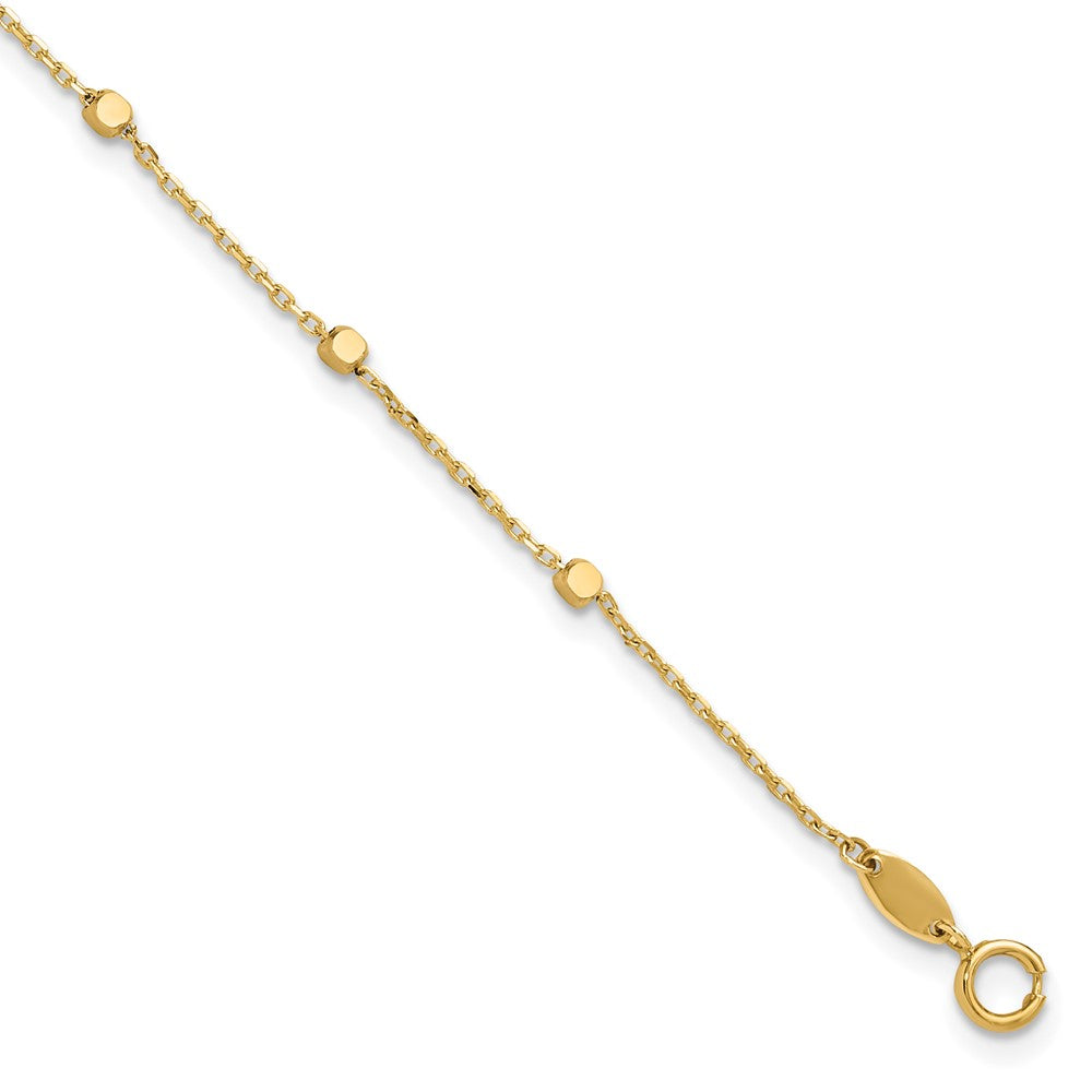 14K Polished Cube Stations Bracelet
