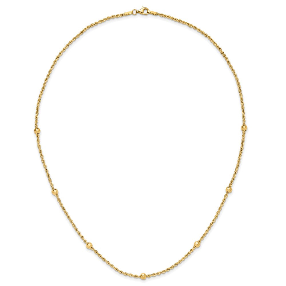 14k D/C Beaded Rope Chain Necklace