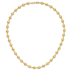 14K Polished and Satin Puffed Circles Necklace
