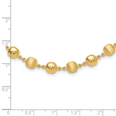 14K Polished and Satin Puffed Circles Necklace