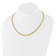 14K Polished 4.5mm Fancy Diamond-cut Link 18 inch Necklace
