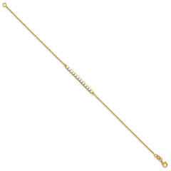 14K Two-tone Beaded 7.5in Bracelet