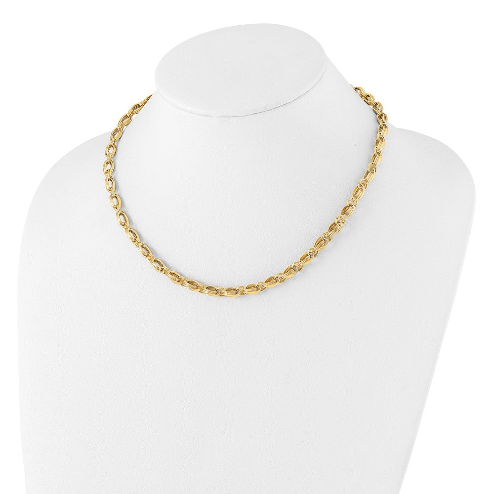 14K Polished Oval Fancy Link Necklace