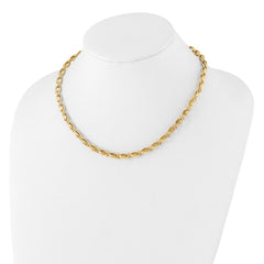 14K Polished Oval Fancy Link Necklace