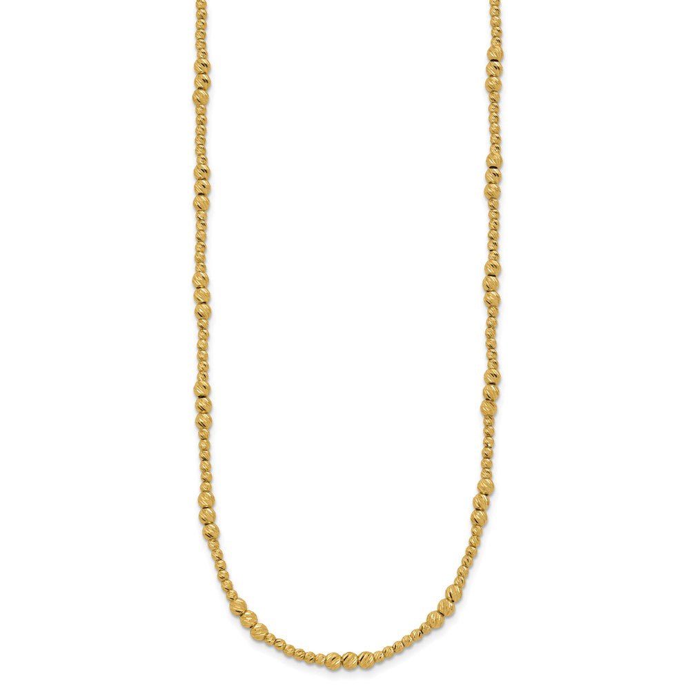 14K Diamond-cut Beaded 18 inch Necklace