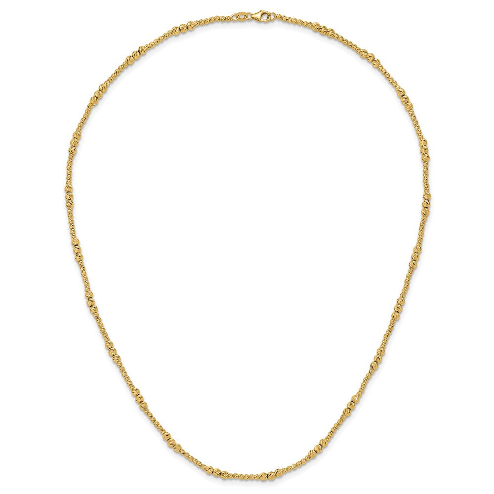 14K Diamond-cut Beaded 18 inch Necklace