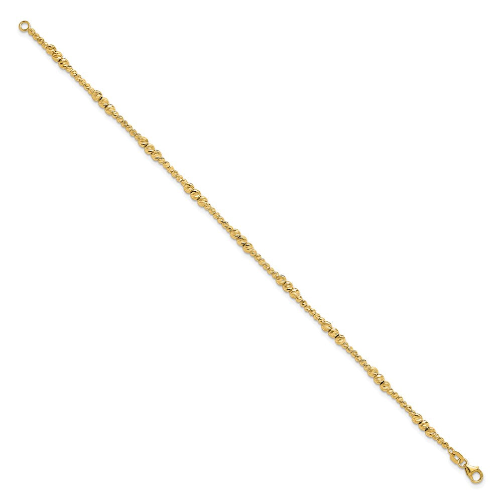 14K Diamond-cut Beaded 7.5in Bracelet