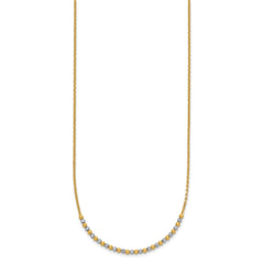 14K Two-tone Diamond-cut Beaded 18in Necklace