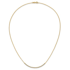 14K Two-tone Diamond-cut Beaded 18in Necklace