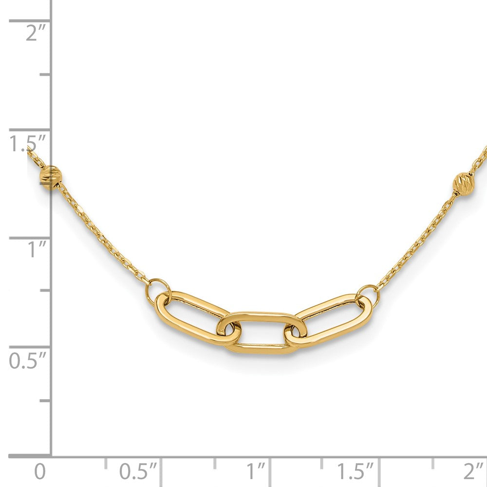 14K Polished and Diamond-cut Fancy Necklace