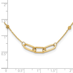 14K Polished and Diamond-cut Fancy Necklace