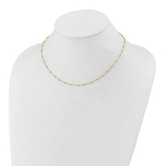 14K Polished and Diamond-cut Beaded Necklace